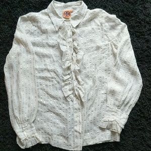 Tory Burch silk blouse button up top